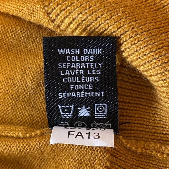 NWT Britches Sz XL Merino Wool V-Neck Mustard Yellow Knit Sweater Vest - Picture 10 of 11